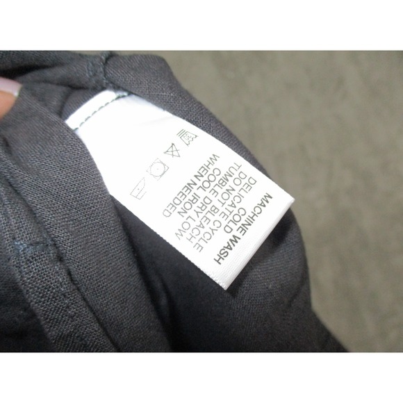 Michael Stars Pants Womens Medium Charcoal Linen Blend Wide Leg Pull On Pockets - Picture 8 of 11